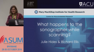 What happens to the sonographer while scanning - Dr Julie Hides and Richard Ellis