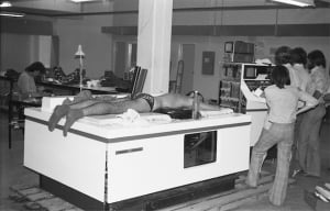Final test of an Ausonics Octoson before shipping (1987)