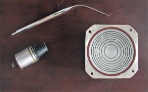Selection of transducers developed at UI - Meniere's, contact and 80mm Octoson annular array