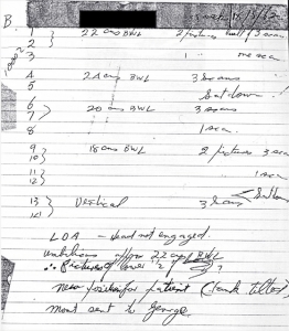 Notebook entry for first echogram (1962)