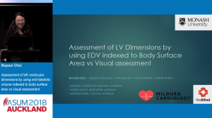 Assessment of left ventricular dimensions by using end-diastolic volume indexed to body surface area vs visual assessment - Boyoun Choi