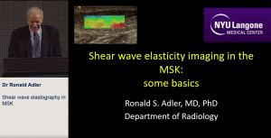 Shear wave elastography in MSK - Dr Ronald Adler