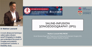 A novel ultrasound technique called saline-infusion sonoPODography to visualize and understand the pouch of Douglas and posterior compartment contents: a feasibility study - Dr Mathew Leonardi