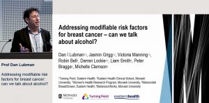 Addressing modifiable risk factors for breast cancer: can we talk about alcohol? - Prof Dan Lubman