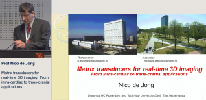 Matrix transducers for real-time 3D imaging: From intra-cardiac to trans-cranial applications - Prof Nico de Jong