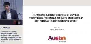 Transcranial Doppler diagnosis of elevated microvascular resistance following endovascular clot retrieval in acute ischaemic stroke - Dr Felix Ng