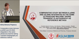 Comparative study between a pSWE and 2D-SWE integrated in the same ultrasound machine taking Transient Elastography as reference method - Alina-Simona Popescu