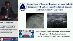 Comparison of imaging findings between calcific tendinitis with subacromial-subdeltoid bursitis and adhesive capsulitis - Prof Gi-Young Park