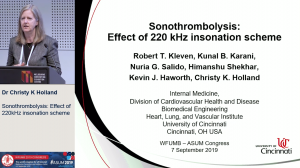 Sonothrombolysis: Effect of 220kHz insonation scheme - Dr Christy K Holland